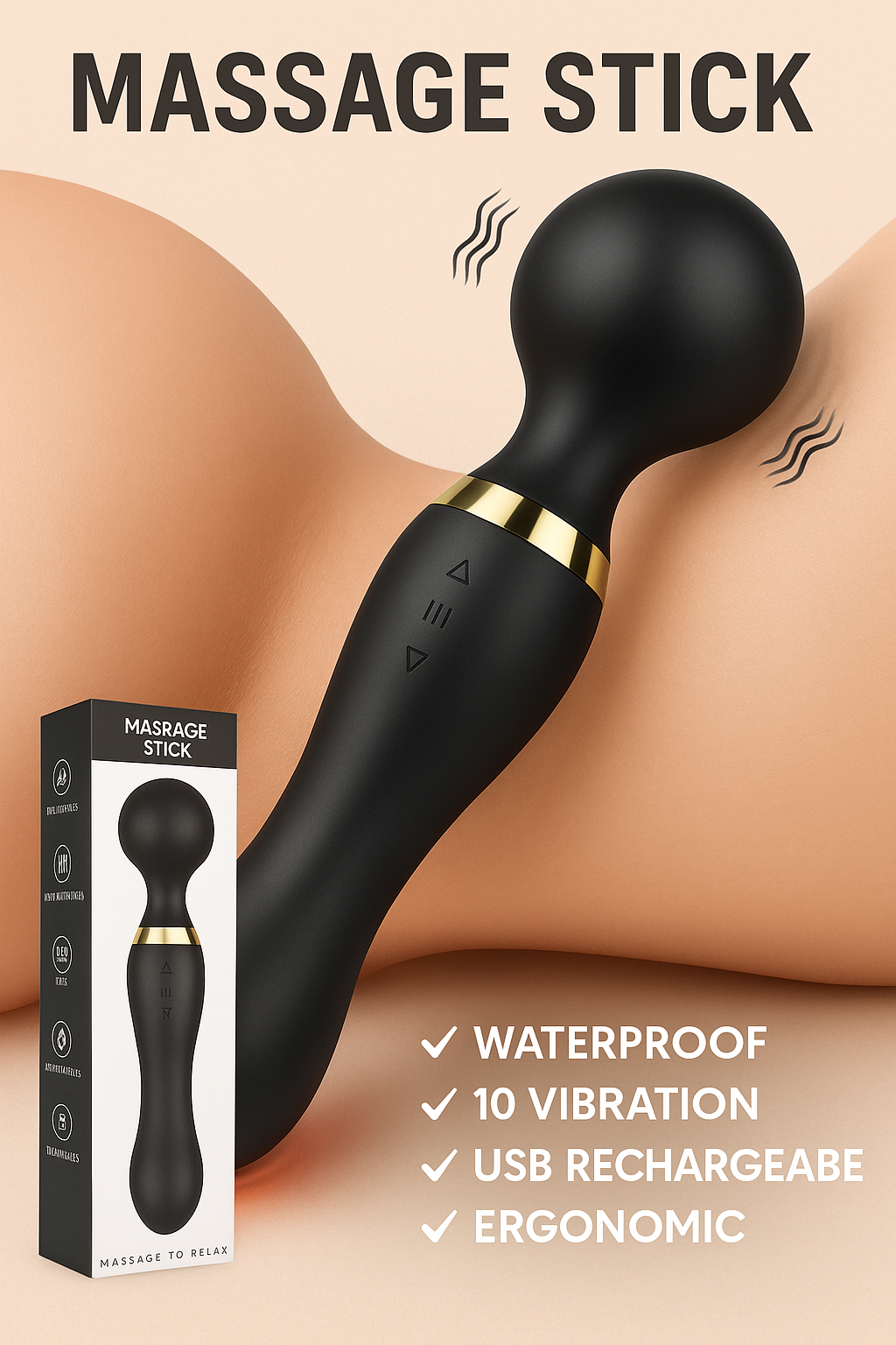 Double Ended 2 in 1 Wand Vibrat0r